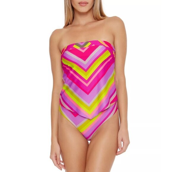 NWT TRINA TURK Women's Handkerchief Bandeau Tankini Top - Picture 3 of 6